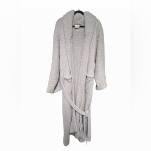 Kashwere Robe Plush Shawl Collar Belt Side Cozy Spa Bathrobe Gray Women’s Large